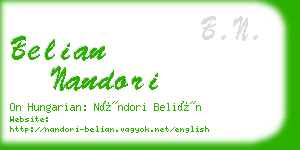 belian nandori business card